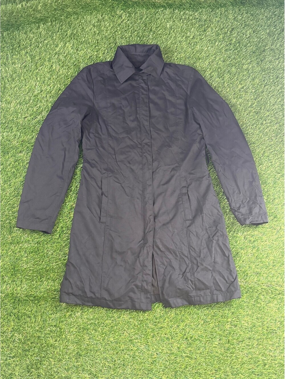 Vintage Eddie Bauer black nylon coat, women's S